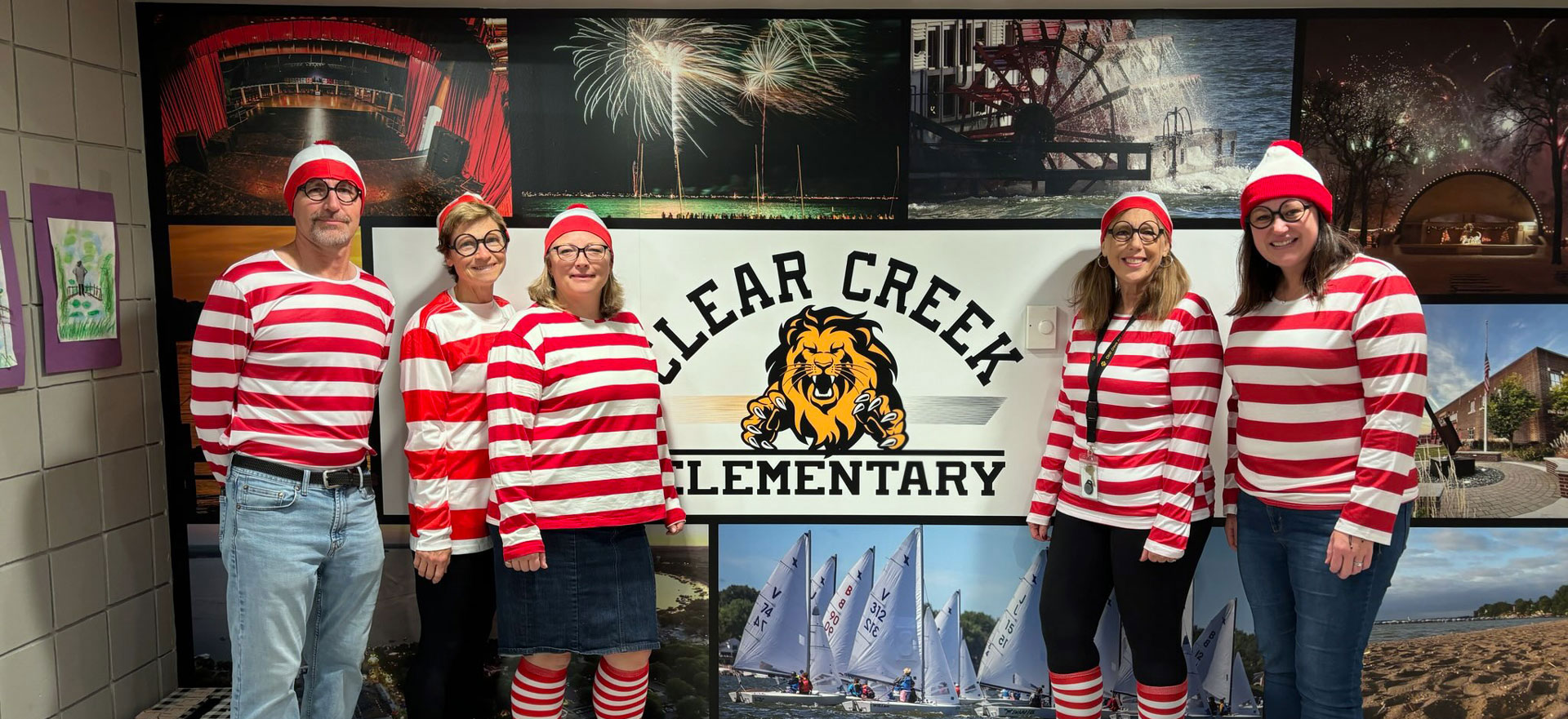 Clear Creek Office Staff in Holiday Outfits